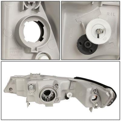 D-Motoring - Headlights - Smoked Lens - Clear Corner - Plug-n-Play - Pair - 99-04 Honda Odyssey - 4