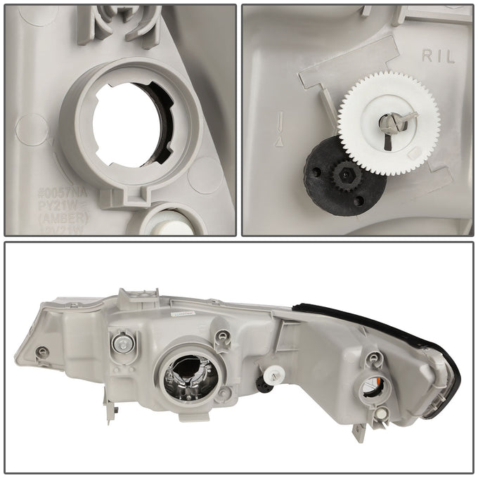 D-Motoring - Headlights - Smoked Lens - Clear Corner - Plug-n-Play - Pair - 99-04 Honda Odyssey - 4