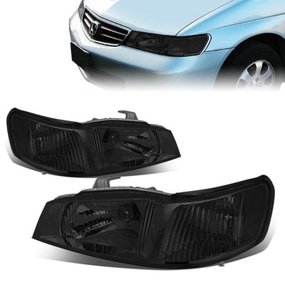 99-04 Honda Odyssey Headlights - Smoked Housing - Smoked Lens - Clear Corner - Plug-n-Play - Pair