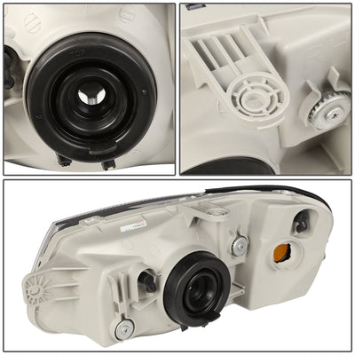 D-Motoring - Headlights - Smoked Lens - Amber Corner - Plug-n-Play - Pair - 00-02 Hyundai Accent - 5