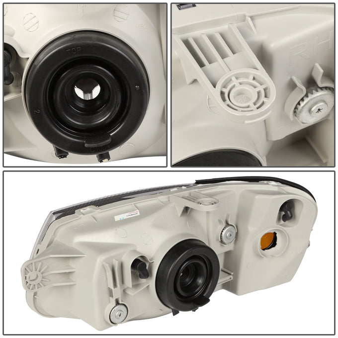D-Motoring - Headlights - Smoked Lens - Amber Corner - Plug-n-Play - Pair - 00-02 Hyundai Accent - 5