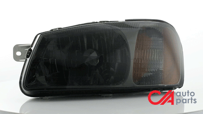 D-Motoring - Headlights - Smoked Lens - Amber Corner - Plug-n-Play - Pair - 00-02 Hyundai Accent - 2