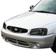 D-Motoring - Headlights - Smoked Lens - Clear Corner - Plug-n-Play - Pair - 00-02 Hyundai Accent - 6