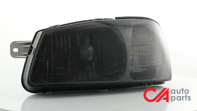 D-Motoring - Headlights - Smoked Lens - Clear Corner - Plug-n-Play - Pair - 00-02 Hyundai Accent - 2