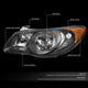D-Motoring - Headlights - Black Housing - Clear Lens - Amber Corner - Plug-n-Play - Pair - 07-09 Hyundai Elantra - 2