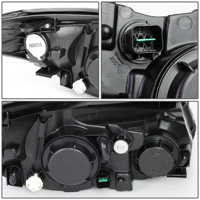 D-Motoring - Headlights - Black Housing - Clear Lens - Amber Corner - Plug-n-Play - Pair - 07-09 Hyundai Elantra - 5
