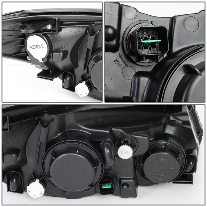 D-Motoring - Headlights - Black Housing - Clear Lens - Amber Corner - Plug-n-Play - Pair - 07-09 Hyundai Elantra - 5