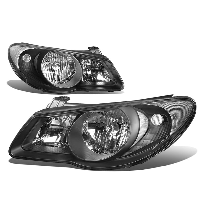 D-Motoring - Headlights - Black Housing - Clear Corner - Plug-n-Play - Pair - 07-09 Hyundai Elantra - 1