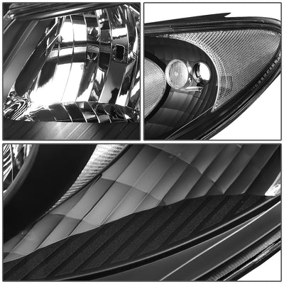 D-Motoring - Headlights - Black Housing - Clear Corner - Plug-n-Play - Pair - 07-09 Hyundai Elantra - 3