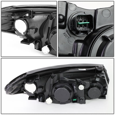 D-Motoring - Headlights - Black Housing - Clear Corner - Plug-n-Play - Pair - 07-09 Hyundai Elantra - 4