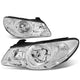 D-Motoring - Headlights - Chrome Housing - Clear Corner - Plug-n-Play - Pair - 07-09 Hyundai Elantra - 1