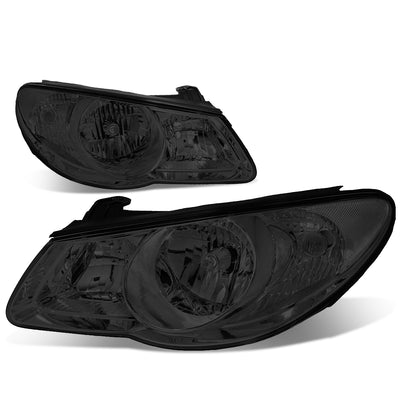 D-Motoring - Headlights - Smoked Lens - Clear Corner - Plug-n-Play - Pair - 07-09 Hyundai Elantra - 1