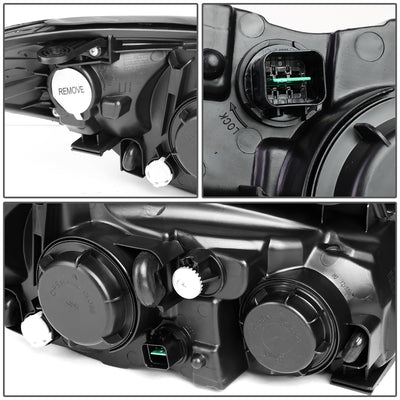 D-Motoring - Headlights - Smoked Lens - Clear Corner - Plug-n-Play - Pair - 07-09 Hyundai Elantra - 5