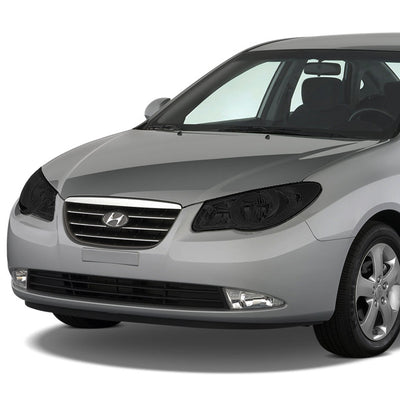 D-Motoring - Headlights - Smoked Lens - Clear Corner - Plug-n-Play - Pair - 07-09 Hyundai Elantra - 7