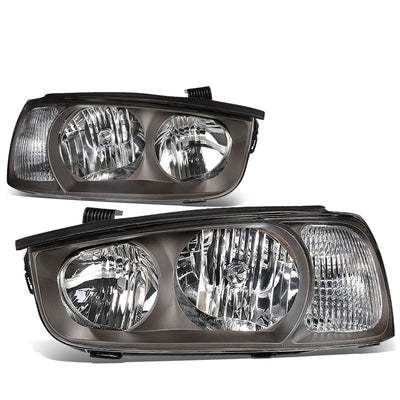 D-Motoring - Headlights - Black Housing - Clear Lens - Clear Corner - Plug-n-Play - Pair - 01-03 Hyundai Elantra - 1