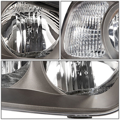 D-Motoring - Headlights - Black Housing - Clear Lens - Clear Corner - Plug-n-Play - Pair - 01-03 Hyundai Elantra - 4