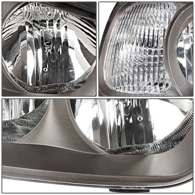 D-Motoring - Headlights - Black Housing - Clear Lens - Clear Corner - Plug-n-Play - Pair - 01-03 Hyundai Elantra - 4