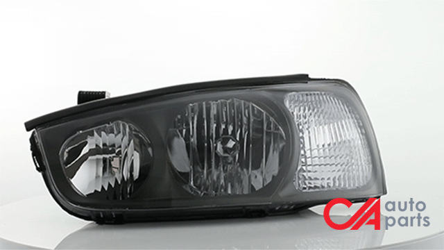 D-Motoring - Headlights - Black Housing - Clear Lens - Clear Corner - Plug-n-Play - Pair - 01-03 Hyundai Elantra - 2