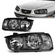 01-03 Hyundai Elantra Headlights - Black Housing - Clear Lens - Clear Corner - Plug-n-Play - Pair