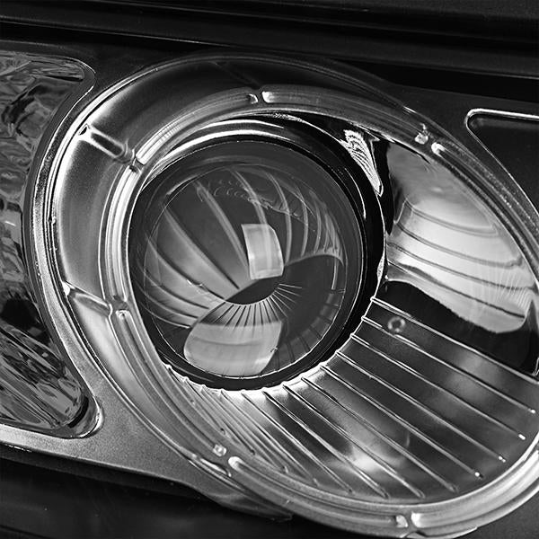 D-Motoring - 07-12 Hyundai Santa FeHeadlights - Black Housing - Clear Lens - Clear Corner - Projector - Plug-n-Play - Pair - 3