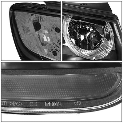 D-Motoring - 07-12 Hyundai Santa FeHeadlights - Black Housing - Clear Lens - Clear Corner - Projector - Plug-n-Play - Pair - 4