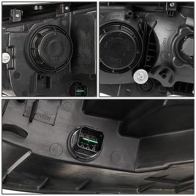 D-Motoring - 07-12 Hyundai Santa FeHeadlights - Black Housing - Clear Lens - Clear Corner - Projector - Plug-n-Play - Pair - 5