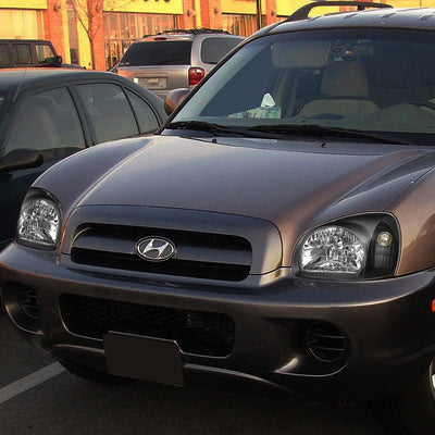 D-Motoring - Headlights - Black Housing - Clear Lens - Clear Corner - Plug-n-Play - Pair - 03-06 Hyundai Santa Fe - 6