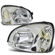 D-Motoring - Headlights - Chrome Housing - Clear Corner - Plug-n-Play - Pair - 03-06 Hyundai Santa Fe - 1