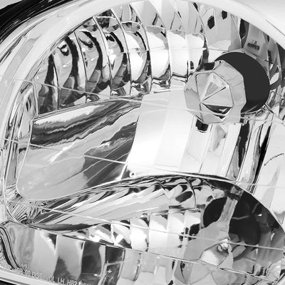 D-Motoring - Headlights - Chrome Housing - Clear Corner - Plug-n-Play - Pair - 03-06 Hyundai Santa Fe - 2