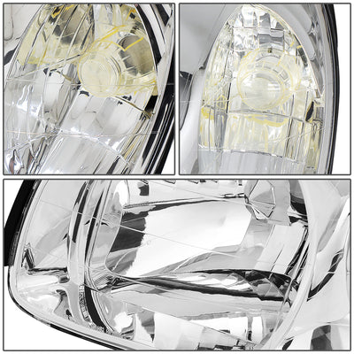 D-Motoring - Headlights - Chrome Housing - Clear Corner - Plug-n-Play - Pair - 03-06 Hyundai Santa Fe - 3
