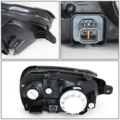 D-Motoring - Headlights - Chrome Housing - Clear Corner - Plug-n-Play - Pair - 03-06 Hyundai Santa Fe - 4