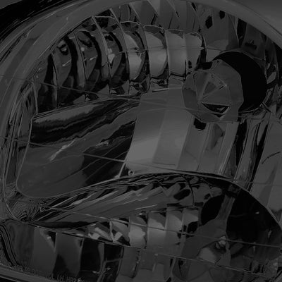 D-Motoring - Headlights - Smoked Lens - Clear Corner - Plug-n-Play - Pair - 03-06 Hyundai Santa Fe - 3