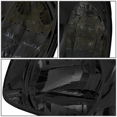 D-Motoring - Headlights - Smoked Lens - Clear Corner - Plug-n-Play - Pair - 03-06 Hyundai Santa Fe - 4