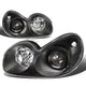D-Motoring - Headlights - Black Housing - Clear Lens - Clear Corner - Projector - Plug-n-Play - Pair - 02-05 Hyundai Sonata - 1