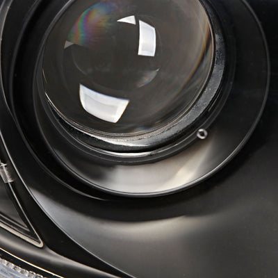 D-Motoring - Headlights - Black Housing - Clear Lens - Clear Corner - Projector - Plug-n-Play - Pair - 02-05 Hyundai Sonata - 3