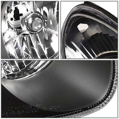 D-Motoring - Headlights - Black Housing - Clear Lens - Clear Corner - Projector - Plug-n-Play - Pair - 02-05 Hyundai Sonata - 4