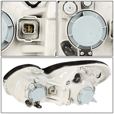 D-Motoring - Headlights - Black Housing - Clear Lens - Clear Corner - Projector - Plug-n-Play - Pair - 02-05 Hyundai Sonata - 5