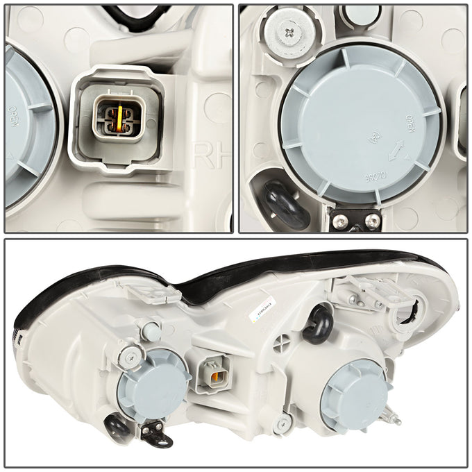 D-Motoring - Headlights - Black Housing - Clear Lens - Clear Corner - Projector - Plug-n-Play - Pair - 02-05 Hyundai Sonata - 5