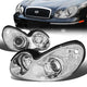 02-05 Hyundai Sonata Headlights - Chrome Housing - Clear Lens - Clear Corner - Plug-n-Play - Pair