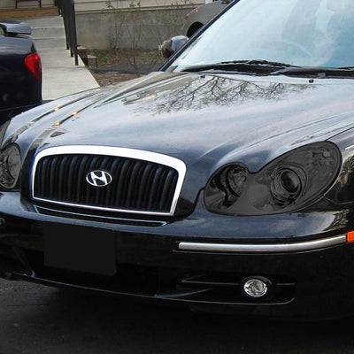 D-Motoring - Headlights - Smoked Housing - Smoked Lens - Clear Corner - Plug-n-Play - Pair - 02-05 Hyundai Sonata - 7