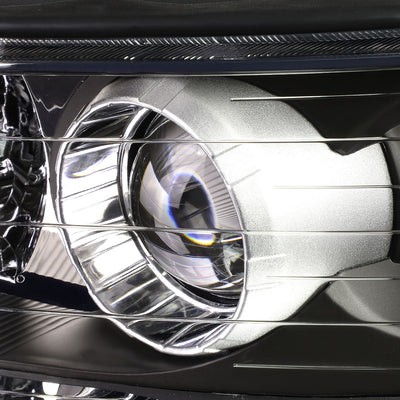 D-Motoring - Headlights - Black Housing - Clear Corner - Projector - Plug-n-Play - Pair - 06-08 Hyundai Sonata - 2