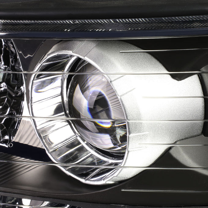 D-Motoring - Headlights - Black Housing - Clear Corner - Projector - Plug-n-Play - Pair - 06-08 Hyundai Sonata - 2