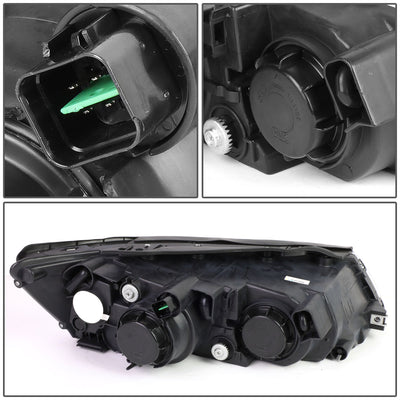 D-Motoring - Headlights - Black Housing - Clear Corner - Projector - Plug-n-Play - Pair - 06-08 Hyundai Sonata - 4
