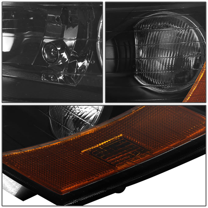 D-Motoring - Headlights - Smoked Lens - Amber Corner - Projector - Plug-n-Play - Pair - 06-08 Hyundai Sonata - 3