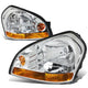 D-Motoring - Headlights - Chrome Housing - Amber Corner - Plug-n-Play - Pair - 05-09 Hyundai Tucscon - 1