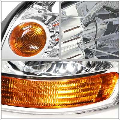 D-Motoring - Headlights - Chrome Housing - Amber Corner - Plug-n-Play - Pair - 05-09 Hyundai Tucscon - 4