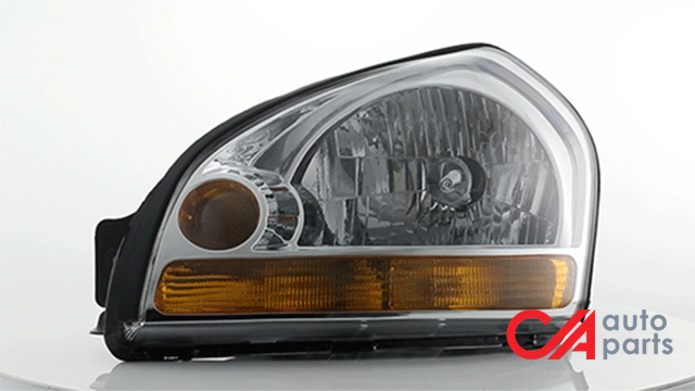 D-Motoring - Headlights - Chrome Housing - Amber Corner - Plug-n-Play - Pair - 05-09 Hyundai Tucscon - 2