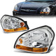 05-09 Hyundai Tucscon Headlights - Chrome Housing - Amber Corner - Plug-n-Play - Pair