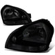 D-Motoring - Headlights - Smoked Lens - Clear Corner - Plug-n-Play - Pair - 05-09 Hyundai Tucscon - 1