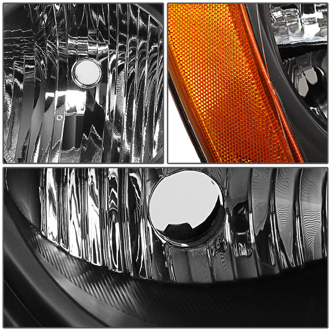 D-Motoring - Headlights - Black Housing - Amber Corner - Plug-n-Play - Pair - 05-07 Jeep Grand Cherokee - 4